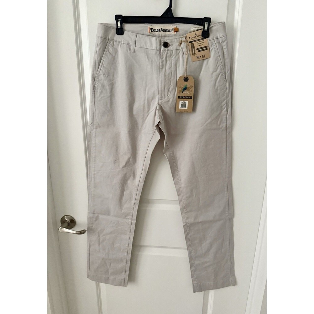 Men’s‎ Tailor Vintage Greenwich Slim Fit Stretch Pants Quiet Gray 30x32 New